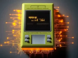 Compteur Linky piraté avec affichage anormal et motifs de circuits